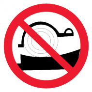 Запрещающий знак Стоянка транспортных средств без упорных колодок запрещена