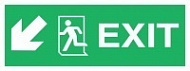 Знак Направление к эвакуационному выходу налево вниз ИМО (Exit left/down IMO)