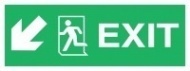Знак Направление к эвакуационному выходу налево вниз ИМО (Exit left/down IMO)