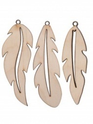 Заготовки Деревянные перья для макраме 3 вида, набор 9х9 см