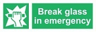 Знак Разбейте стекло в аварийной ситуации ИМО (Break glass in emergency IMO)
