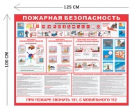 Стенд Пожарная безопасность 100х125см (7 плакатов)