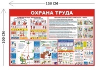 Стенд Пожарная безопасность и охрана труда 100х150см (5 плакатов)