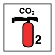 Знак Переносной углекислотный огнетушитель (2 кг) ИМО (CO2 portable fire extinguisher (2) kg IMO)