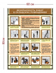 Стенд «Безопасность работ в складских помещениях» (1 плакат)