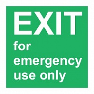 Знак Выход только для аварийного использования ИМО (Exit for emergency use only IMO)