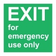 Знак Выход только для аварийного использования ИМО (Exit for emergency use only IMO)
