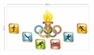 Стенд Олимпийские символы для спортзала детского сада 280х150 см