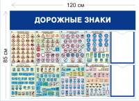 Стенд Дорожные знаки 85х120см (2 кармана А4 + 8 плакатов)