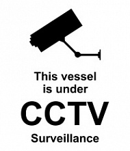 Знак Судно находится под видеонаблюдением ИМО (This vessel is under CCTV surveillance IMO)