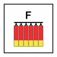 Знак Стационарная батарея пенного пожаротушения (Fixed foam fire extinguishing battery)