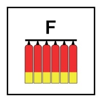 Знак Стационарная батарея пенного пожаротушения (Fixed foam fire extinguishing battery)