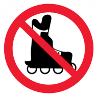 Запрещающий знак Запрещается вход на роликовых коньках
