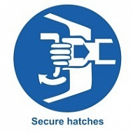 Знак Задраить крышку люка ИМО (Secure hatches IMO)