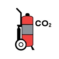 Знак Колёсный углекислотный огнетушитель (СО2) (CO2 wheeled fire extinguisher)