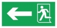 Знак Направление к эвакуационному выходу налево ИМО (EXIT arrow left IMO)