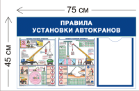 Стенд Правила установки автокранов 45х75см (1 карман А4 + 2 плаката)