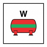Знак Стационарная установка водяного пожаротушения (Fixed water fire extinguishing installation)