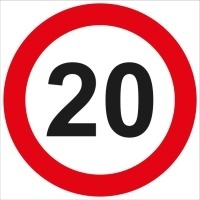 Запрещающий знак Ограничение скорости 20