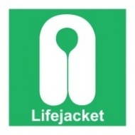 Знак Спасательный жилет (с надписью), ИМО (Lifejacket IMO)
