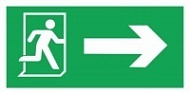 Знак Направление к эвакуационному выходу направо ИМО (EXIT arrow right IMO)