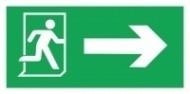 Знак Направление к эвакуационному выходу направо ИМО (EXIT arrow right IMO)