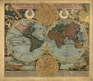 Плакат Старинная карта мира