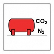 Знак Цистерна установки пожаротушения СО2 / N2 ИМО (CO2 / Nitrogen bulk installation IMO)