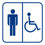 Знак Мужской туалет для инвалидов (синий)