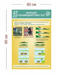 Стенд Инерция. Взаимодействие тел 60х90 см