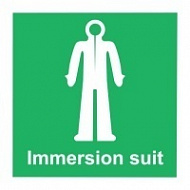 Знак Спасательный термогидрокостюм (с надписью), ИМО (Immersion suit IMO)