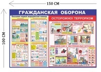 Стенд Гражданская оборона 100х150см (5 плакатов)