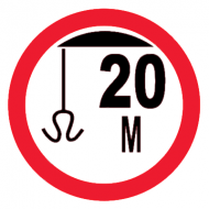 Запрещающий знак Запрещается поднимать груз на якоре выше 20 м