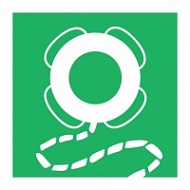 Знак Спасательный круг с линем, ИМО (Lifebuoy with line IMO)
