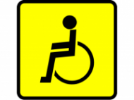 Знак инвалида желтый