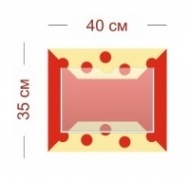 Стенд Красный в горошек 40х35 см (1 карман А4)