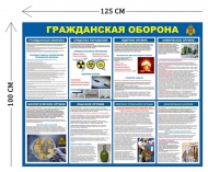 Стенд Гражданская оборона 100х125см (8 плакатов)