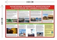 Стенд Особенности экологической обстановки Поволжья 100х150см (1 плакат)