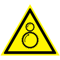 Предупреждающий знак Осторожно! Возможно затягивание между вращающимися элементами W29