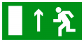 Эвакуационный знак Направление к эвакуационному выходу прямо левосторонний E12