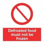 Знак Размороженные продукты не должны замораживаться снова ИМО (Defrosted food must not be frozen IMO)