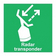 Знак Спасательный радиолокационный ответчик (с надписью), ИМО (Radar transponder IMO)
