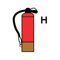 Знак Хладоновый огнетушитель (Halon gas or equivalent fire extinguisher)