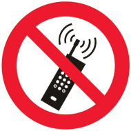 Запрещающий знак Запрещается пользоваться мобильным (сотовым) телефоном или переносной рацией P18