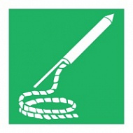 Знак Линеметательное устройство, ИМО (Line throwing appliance IMO)