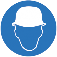 Предписывающий знак Работать в защитной каске (шлеме) M02