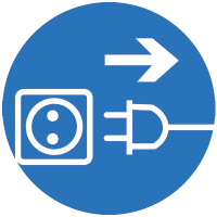 Предписывающий знак Отключить штепсельную вилку M13