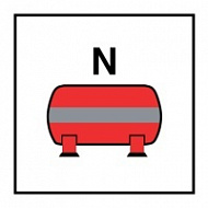 Знак Стационарная установка пожаротушения азотом (Fixed nitrogen fire extinguishing installation)