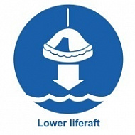 Знак Спустите спасательный плот на воду ИМО (Lower liferaft to water IMO)