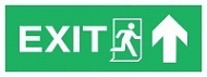 Знак Направление к эвакуационному выходу прямо ИМО (Exit up. Right arrow IMO)